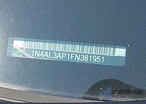 2015 Nissan Altima 2.5 S из США, поврежденный, VIN 1N4AL3AP1FN381951